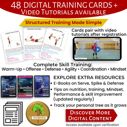 OVANTO Volleyball Training Equipment Aid – Adjustable Practice Volleyball Kit with Ultra-Stretch Neoprene, Exclusive Nylon Bag & Premium Content with Free ebooks, Best Gift for Beginners & Experts