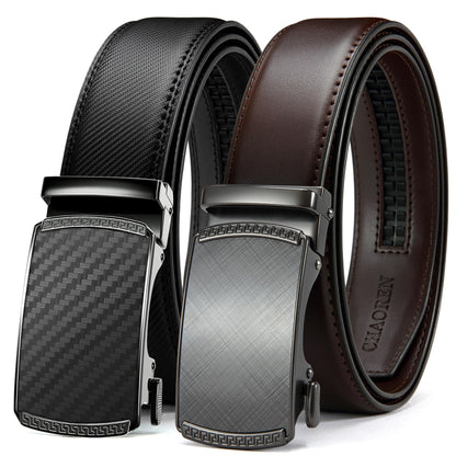 CHAOREN Mens Belt Leather Ratchet Belt 2 Pack - Customizable Fit, Effortless Style (35mm)