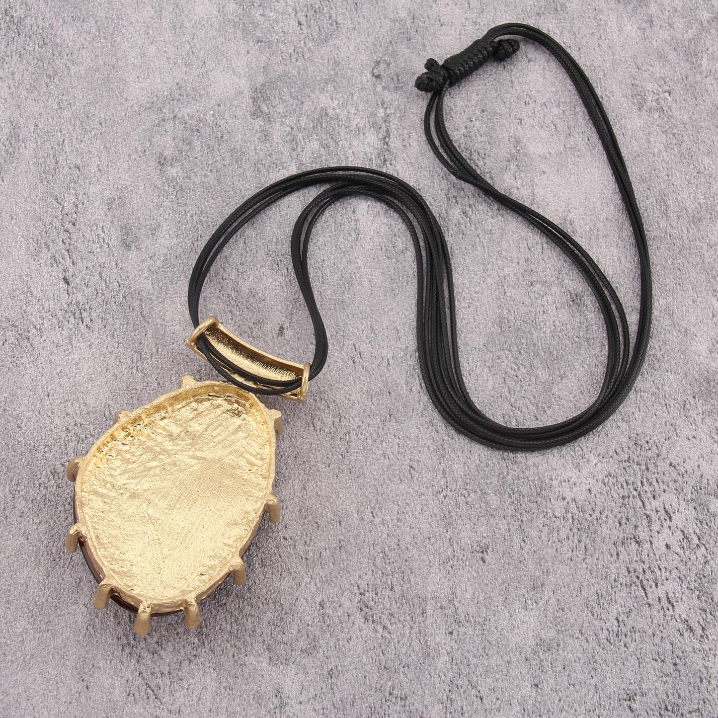 joymiao Big Necklaces for Women Statement Necklace Long Boho Pendant Necklace Bohemian Stone Necklaces Leather Choker Necklace Boho Hippie Jewelry