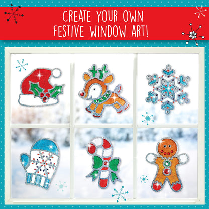 Creativity for Kids Holiday Easy Sparkle Window Art Craft Kit: Create 7 Window Art Designs, Holiday Crafts, Christmas Crafts for Kids, Christmas Activities for Kids (Ages 6+)