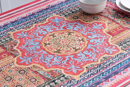 Maison d' Hermine Table Cloth Rectangle Table 100% Cotton 70 x 120 Inches Fall Tablecloth Reusable Everyday Use for Thanksgiving Christmas Decorations Dining Farmhouse Party (Ispahan)