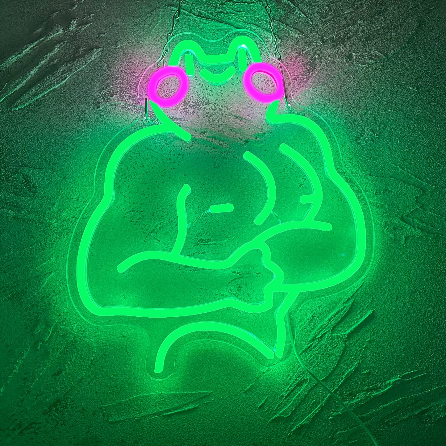 Fitness Frog Neon Sign - LED Muscle Frog Neon Light Sign 11.8x13 Inch Gym Room Wall Art USB Powered Gym Wall Decor Motivational Workout Room Home Office Art Christmas Birthday Gift