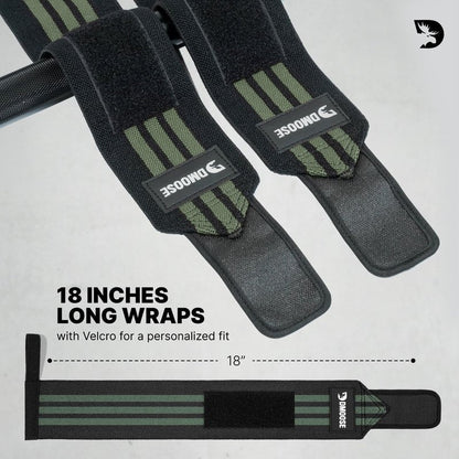 DMoose Fitness Wrist Wraps (IPL Approved) Avoid Injury & Maximize Grip with Thumb Loop, 18" or 12" Gym Wrist Wraps Pair, Wrist Wraps for Weightlifting Men, Wrist Brace for Working Out & Wrist Support