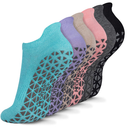 Non Slip Yoga Socks with Grips for Pilates, Ballet, Barre, Barefoot,Bikram,Hospital Anti Skid Socks for Women and Men L
