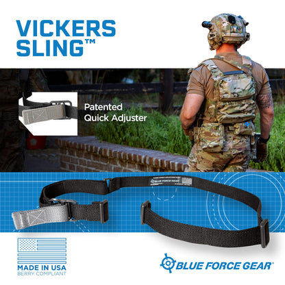 Blue Force Gear Vickers Sling, Patented 2-Point Adjustable, Black