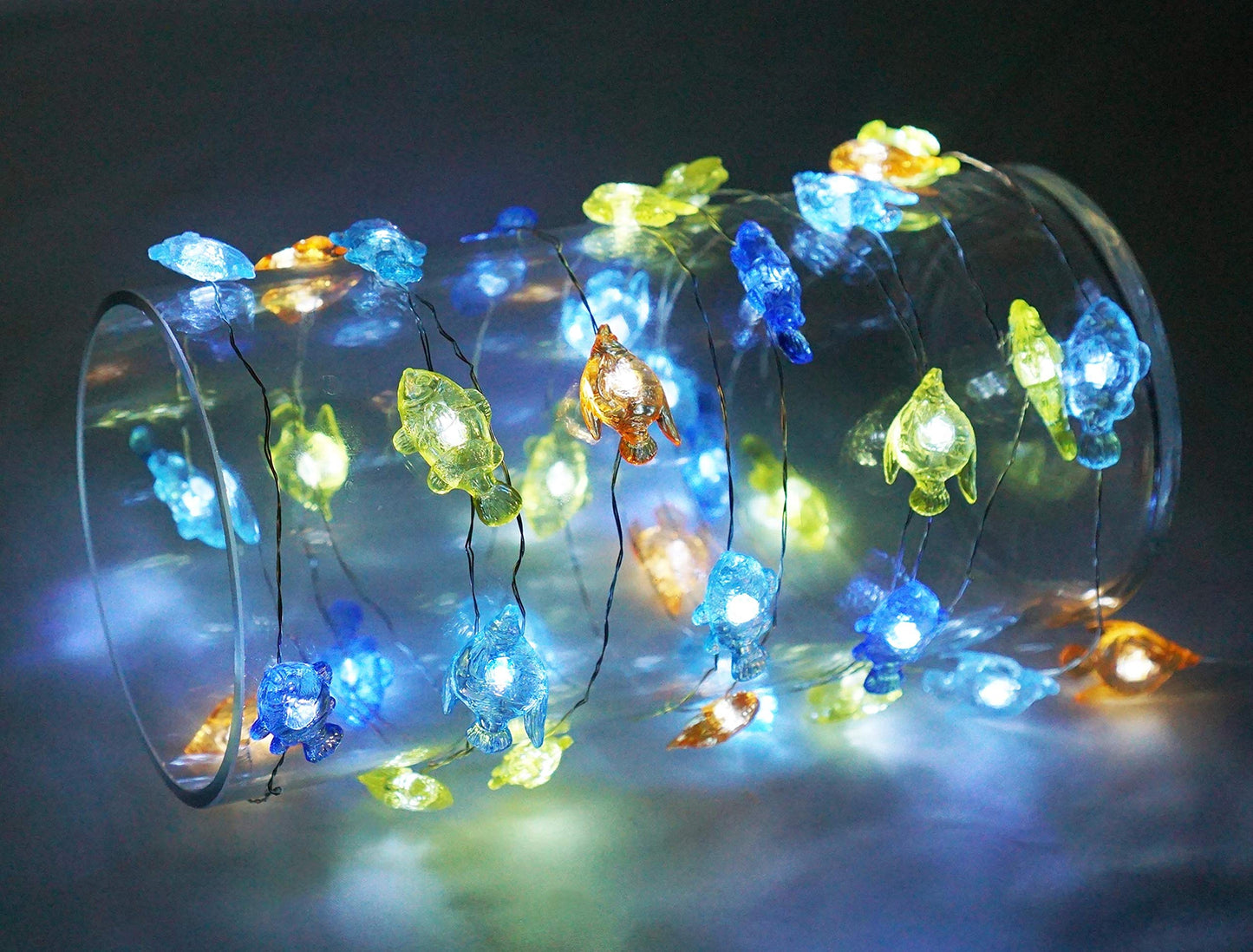 Cynzia Beach Ocean Fishes String Light, 40LED Decoration Lights USB Plug in with 8 Modes Remote Control, Waterproof Fairy Lights for Bedroom Party Outdoor Wedding Holiday Christmas