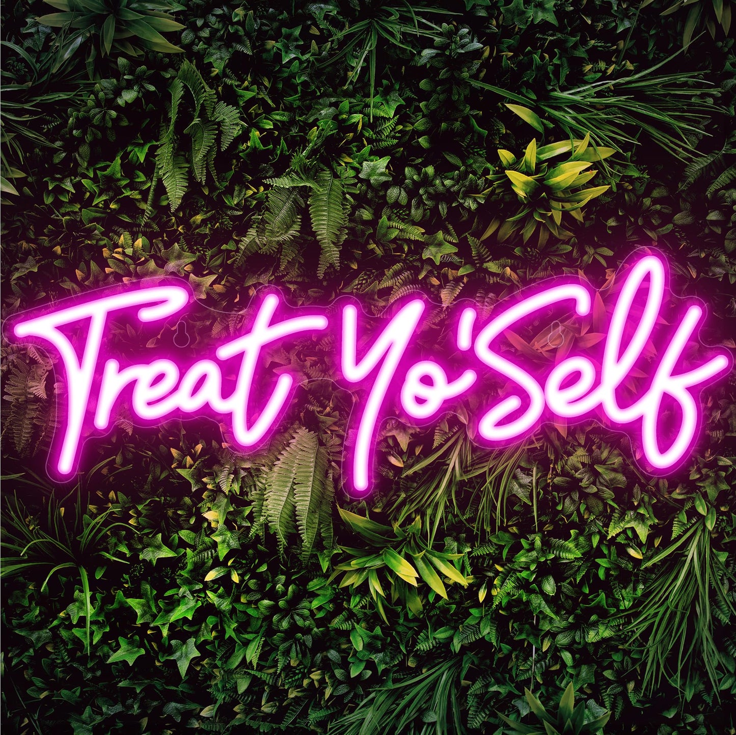 Kavaas Treat Yourself Neon Sign 16.5" x 5.7", Pink LED Light Up Signs for Wall Decor | Treat Yo Self Neon Sign for Girls Bedroom, Bar, Office, Dorms