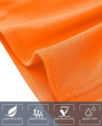 MAGCOMSEN Women's Long Sleeve Jackets Full Zip Lightweight UV Protection Hiking Shirts Athletic Jacket with Pockets Orange L