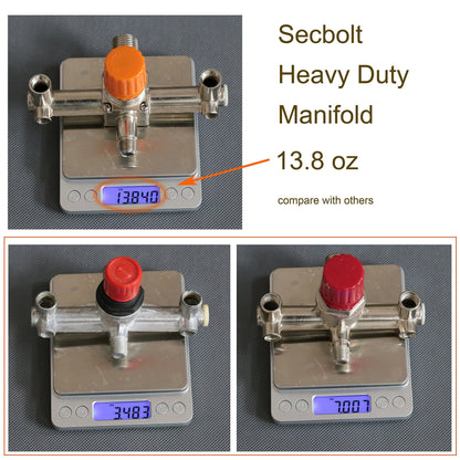 Secbolt Pressure Switch Manifold Regulator Gauges Air Compressor Pressure Switch Control Valve 90-120PSI (Horizontal Switch)