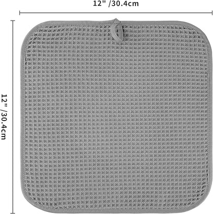 Microfiber Waffle Face Towels, 4 Pieces, Fast Drying, Lint Free 430 GSM