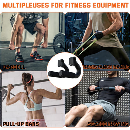 Neutral Grip Handles for Pull Up,1000 lbs Heavy Duty Steel Pull Up Handles,Ergonomic Portable Hooks for Barbell Row Deadlift Resistant Bands for Home Gym Fitness Enthusiasts-2 Pack
