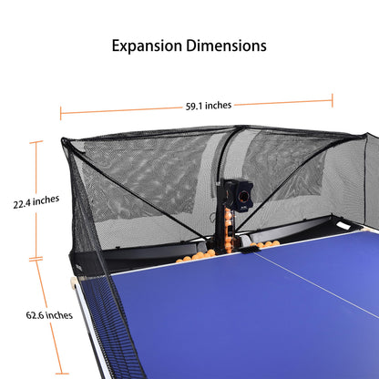 WAYMARK Table Tennis Robot Machine Ping Pong Robot with Net S6PRO Ping Pong Machine for Training Practice Come with 100 40mm+ Balls