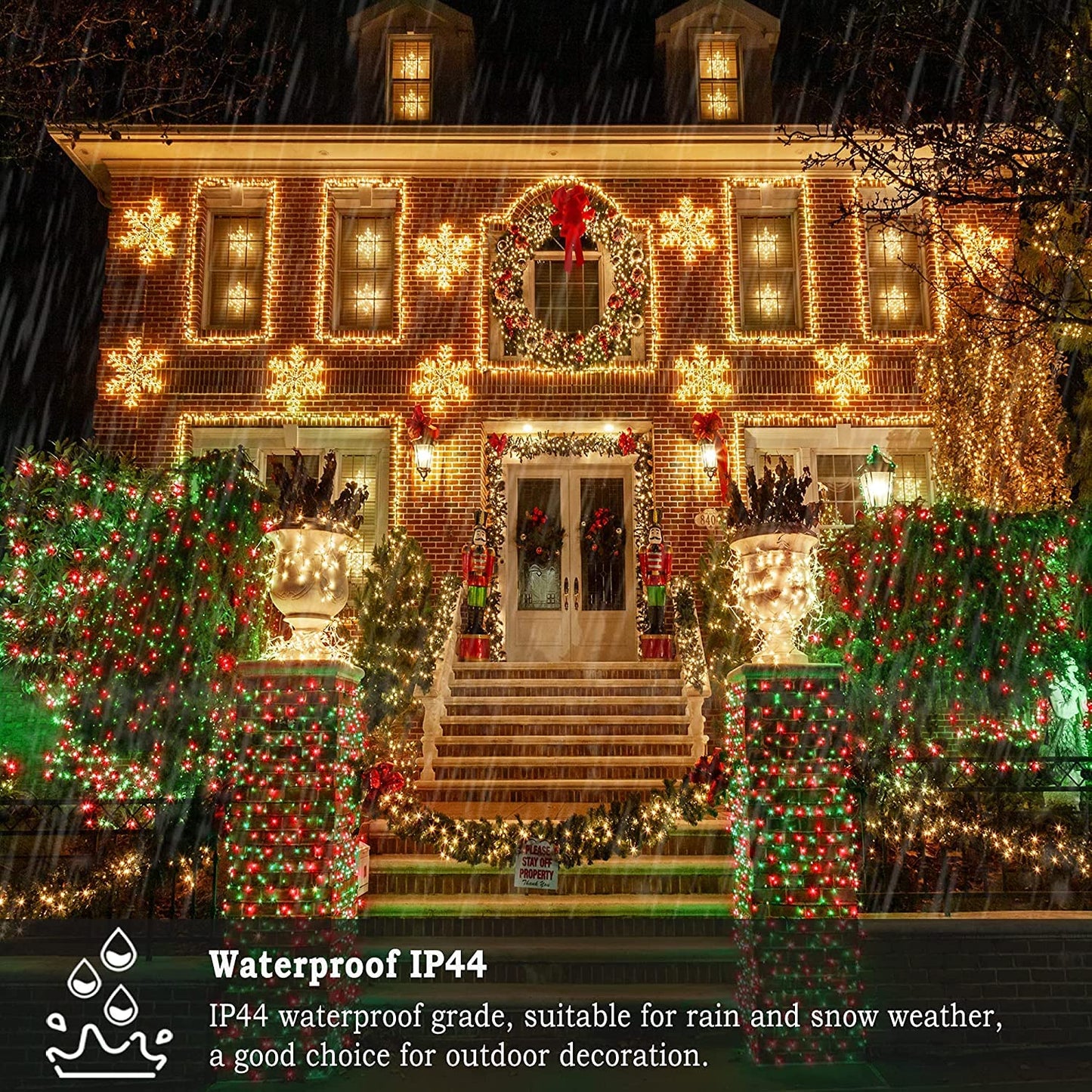 KNONEW 403ft 1000 LED String Lights Outdoor Christmas Lights 8 Modes & Timer Fairy Light Plug in Waterproof LED String Lights for Xmas Yard Tree Wedding Party Holiday Decorations (Red and Green)