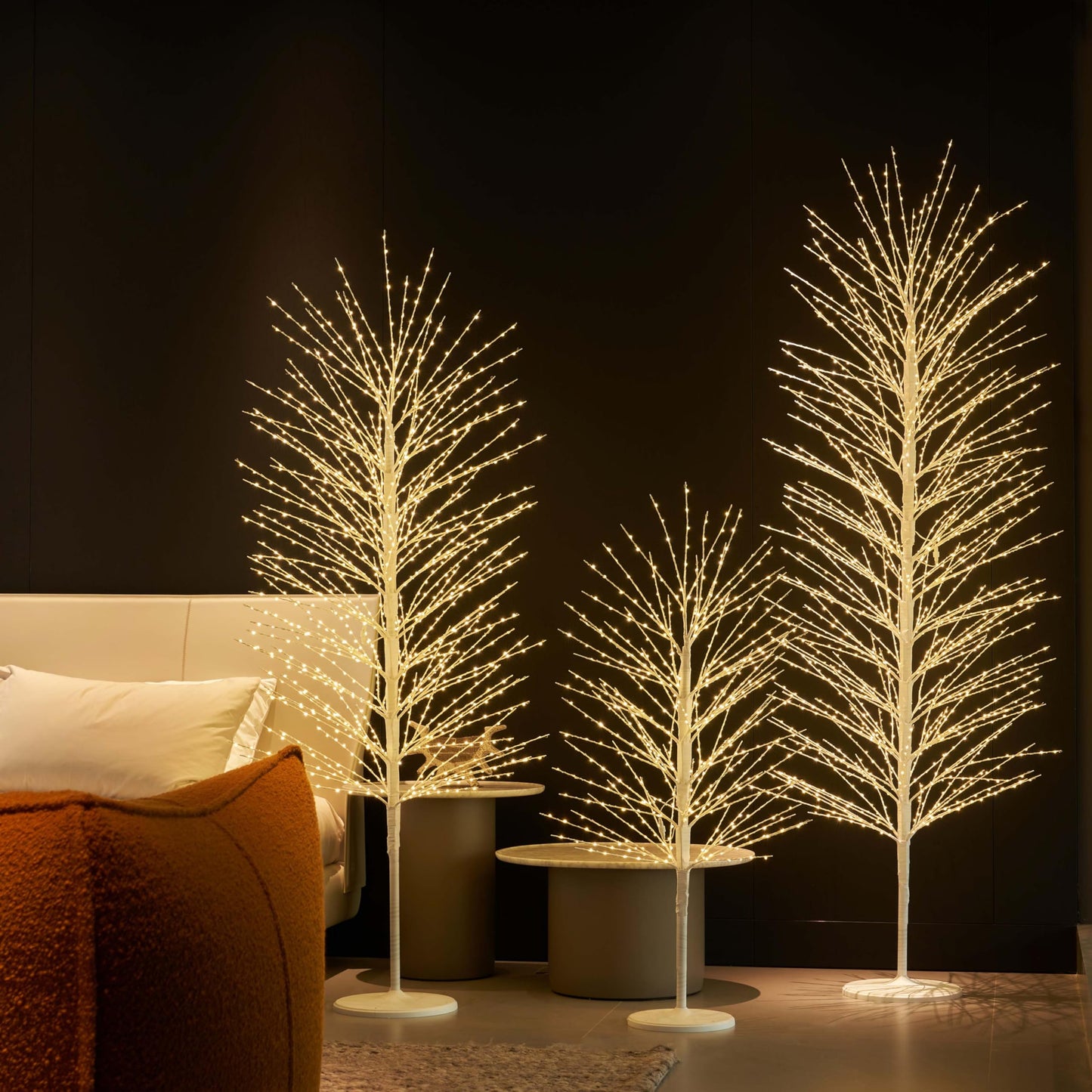 Hairui Lighted White Tree with Timer and Dimmer 1280L Warm White Fairy Lights 6FT, Twig Tree with Lights for Indoor Outdoor Home Christmas Winter Holidays Party Decoration