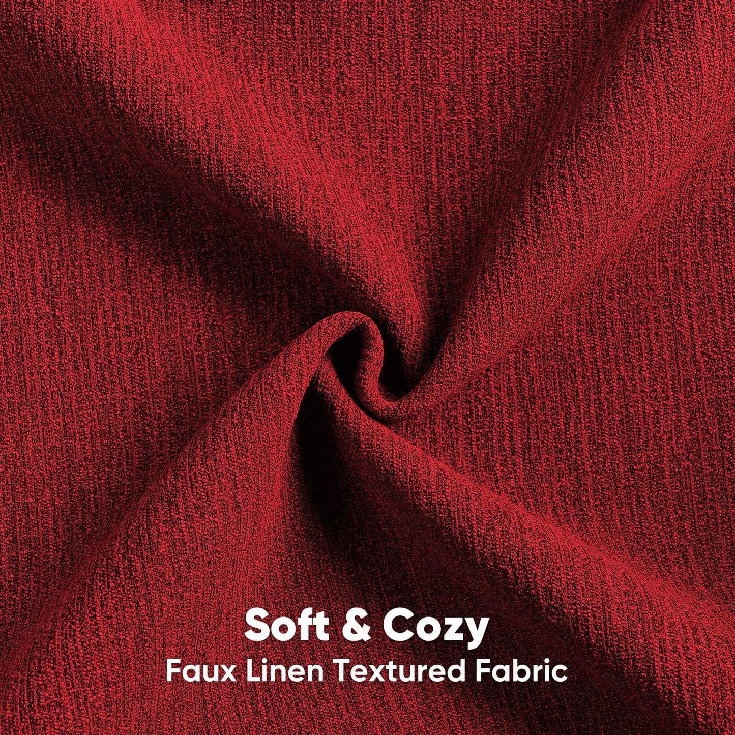 FUTEI Pack of 2 Chenille Decorative Throw Pillow Covers 18x18 Inch,Soft Cozy Faux Linen Textured Cushion Case,Farmhouse Home Decor for Couch Living Room,Red