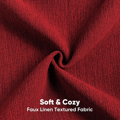 FUTEI Pack of 2 Chenille Decorative Throw Pillow Covers 18x18 Inch,Soft Cozy Faux Linen Textured Cushion Case,Farmhouse Home Decor for Couch Living Room,Red
