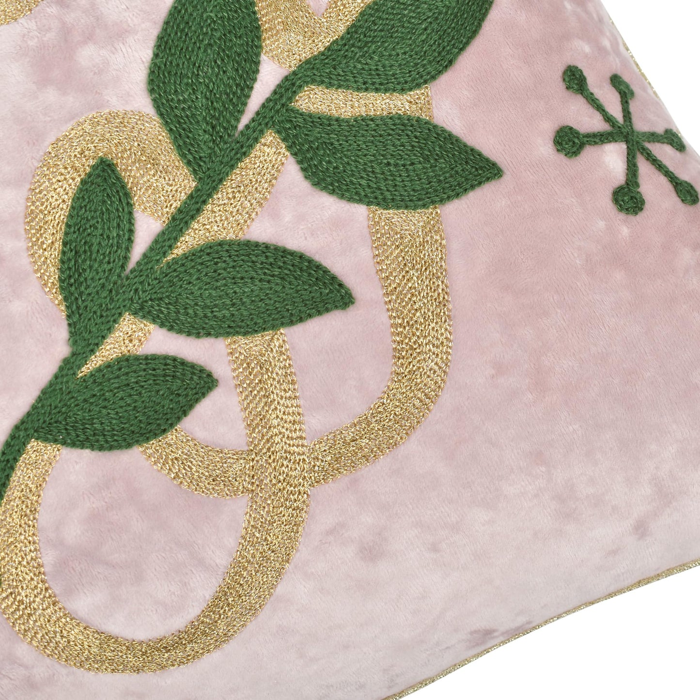 LOOPUINHOM Joy Christmas Pillow Covers 18x18,Embroidered Velvet Christmas Throw Pillow Covers Christmas Decorations Holiday Pillows for Home Couch,Pink Blush/Gold