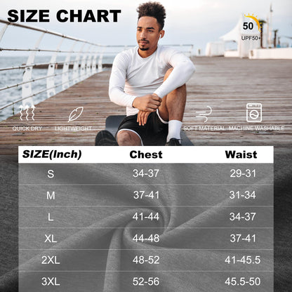 MLYENX 5 Pack Long Sleeve Shirts for Men UPF 50+ UV Sun Protection Quick Dry Moisture Wicking Workout Tee Shirts 3XL