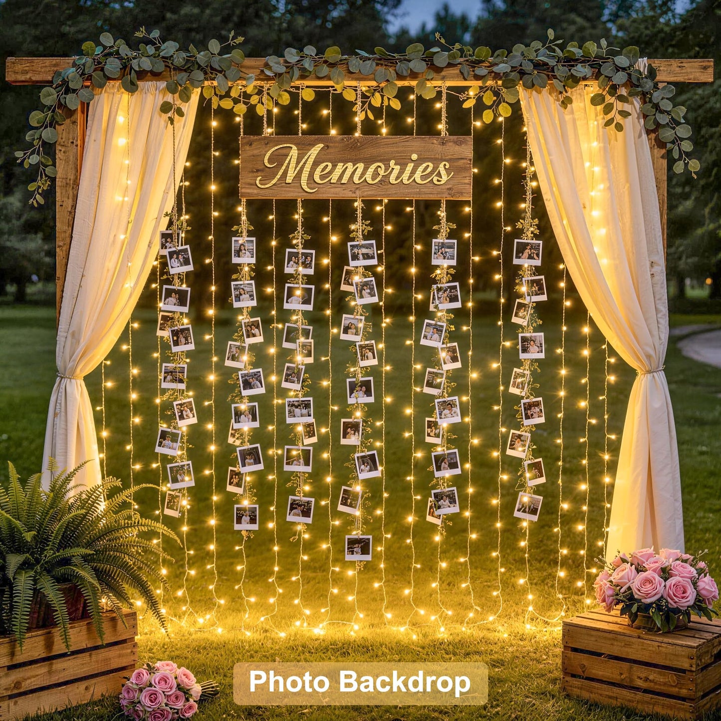 JMEXSUSS 300 LED Remote Control Curtain Lights, Plug in Fairy Curtain Lights Outdoor, Window Wall Hanging String Lights for Bedroom Indoor Dorm Backdrop Wedding Party Patio Christmas Decor, Warm White