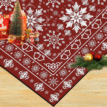3' X 5' Christmas Rugs Red Snowflake Area Rug Indoor Washable for Entryway Dorm Laundry Bedroom Living Room Nursery Xmas Doormat for Kids Women Holiday Decor Mat Vintage