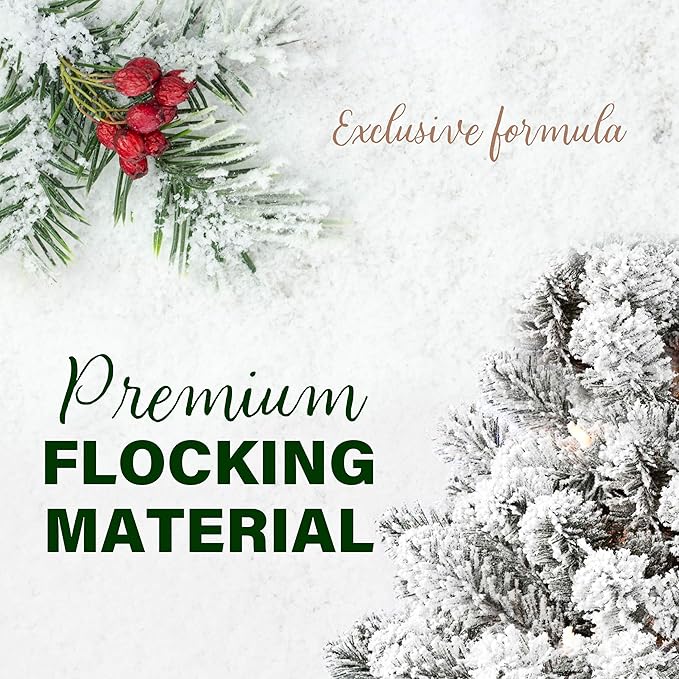 Fraser Hill Farm 4-Ft. Christmas Snow Flocked Porch Tree with Oversized Pinecones in Ornamental Pot, FF048CHPT001-0SN
