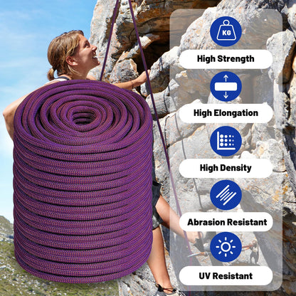 3/7 Inch x 150 FT Arborist Rope - Heavy-Duty Weather-Resistant Polyester, Ideal for Tree Climbing & Boat Mooring (3/7x150ft)