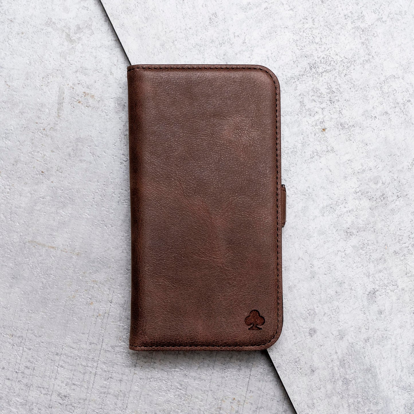 Porter Riley - Leather Case for Samsung Galaxy S24. Premium Genuine Leather Stand Case/Wallet/Cover (Chocolate Brown)