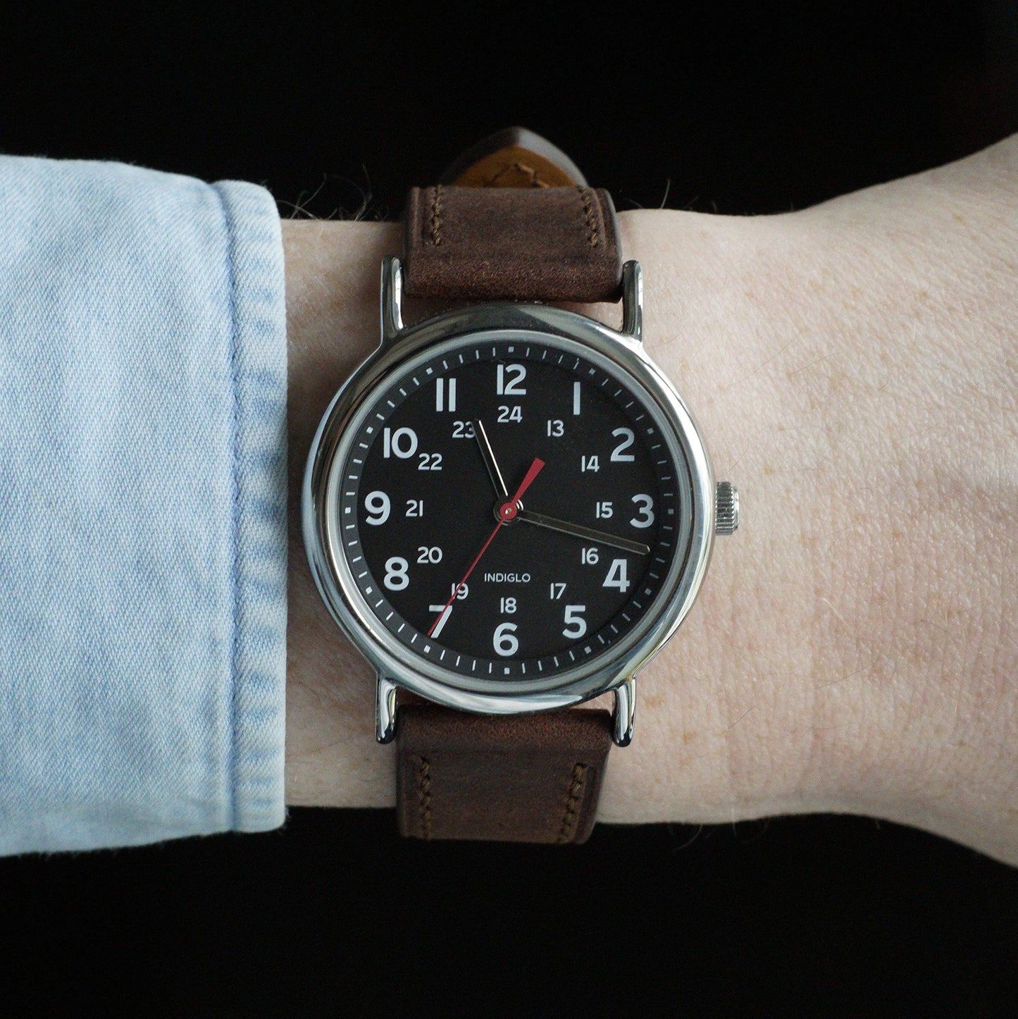 Benchmark Quick Release Leather Watch Band - Premium Italian Full Grain Leather Watch Straps for Men & Women (Dark Brown, 22mm)
