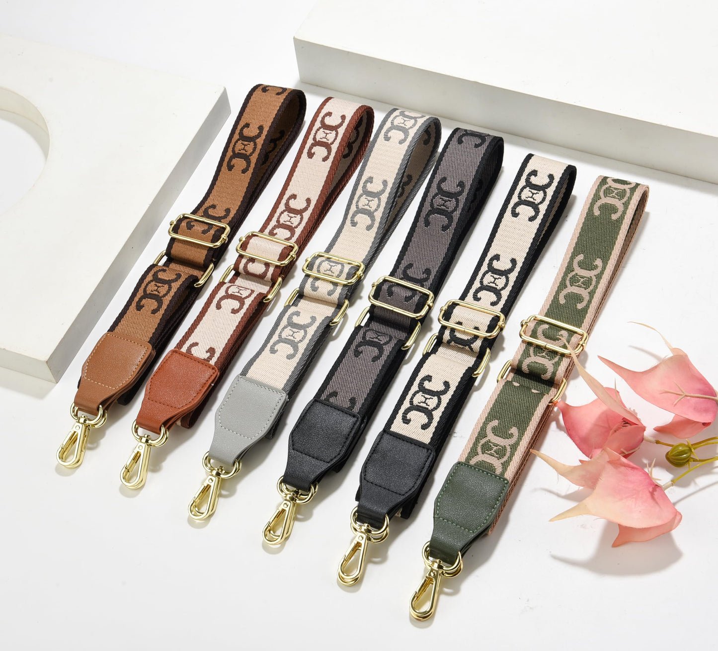 LEMEDE Purse Strap Wide Replacement Crossbody Bag Straps, 1.5" Canvas Handbag Shoulder Strap, Adjustable Tote Belt（Gold Hardware