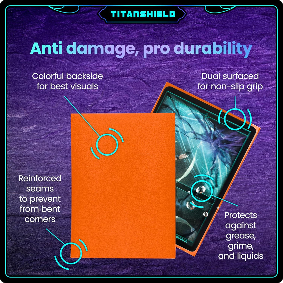 TitanShield (150 Sleeves/Ember Orange) Standard Size Board Game Trading Card Sleeves Deck Protector for MTG, Dropmix