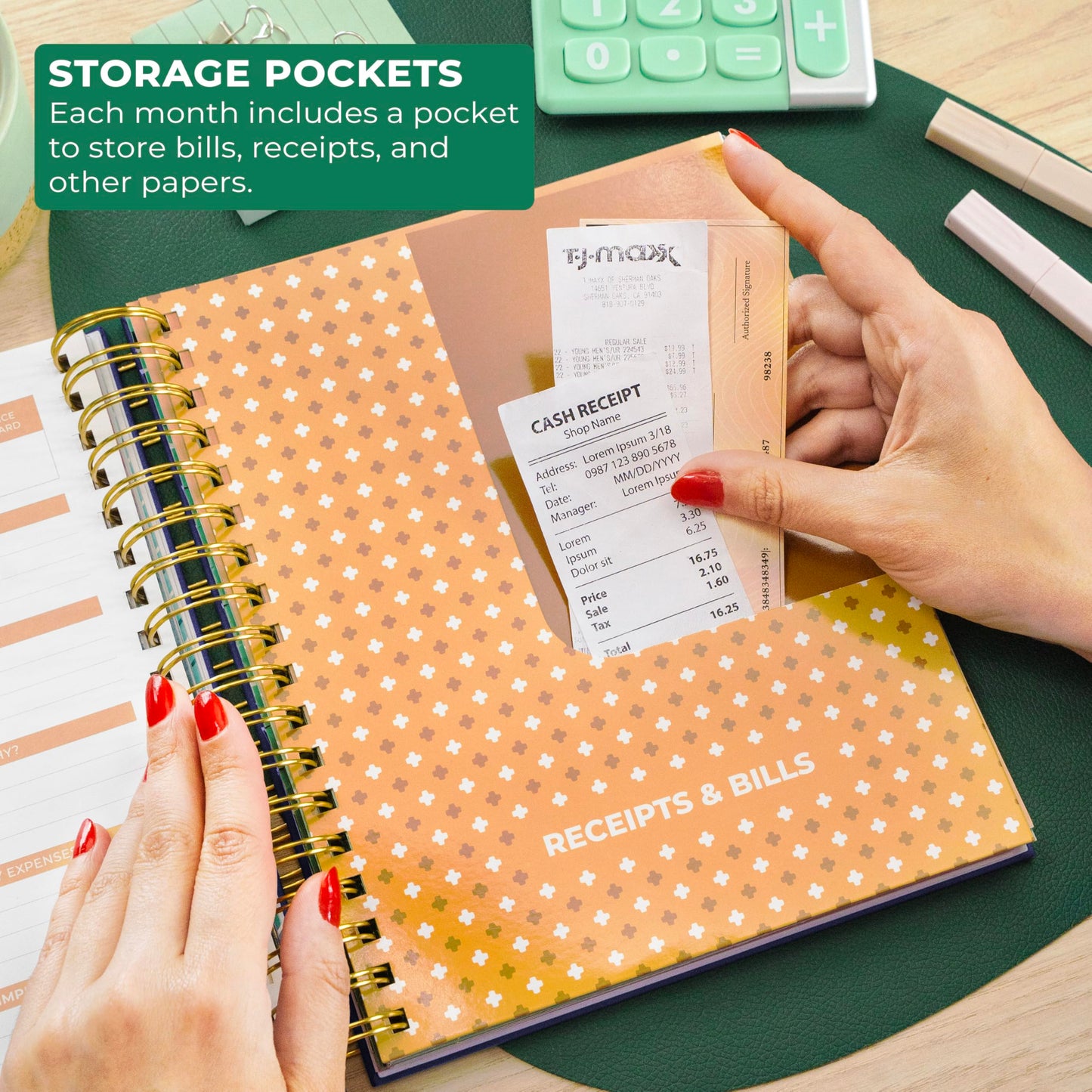 Clever Fox Budget Planner & Monthly Bill Organizer With Pockets. Expense Tracker, Budgeting Journal & Financial Book. Large, 8x9.5" (Dark Blue)