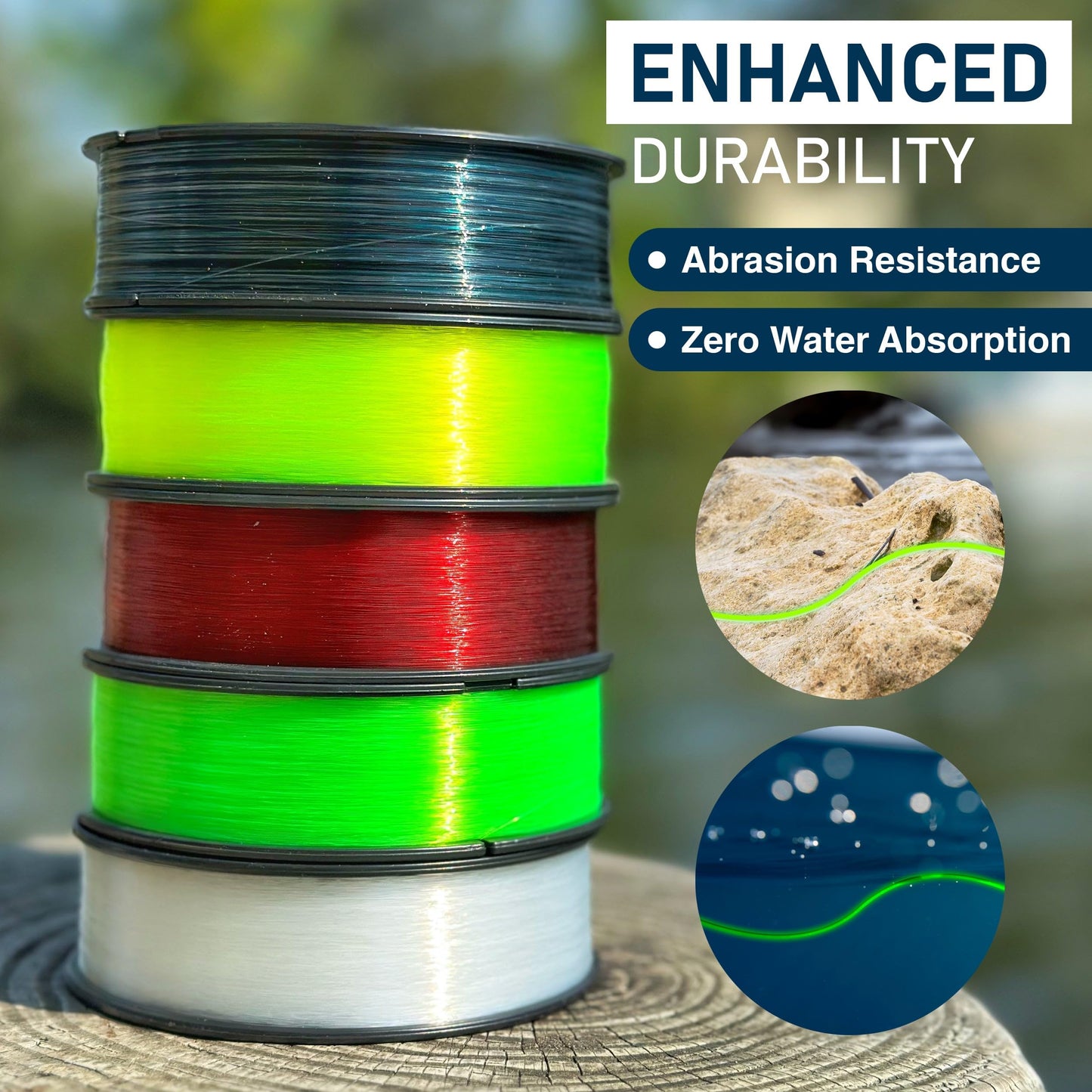 Reaction Tackle Monofilament Fishing Line - Premium Nylon Mono Line, Strong & Abrasion-Resistant, Low Memory for Smooth Long Casts - Freshwater & Saltwater - Clear | 30lb (500 Yards)