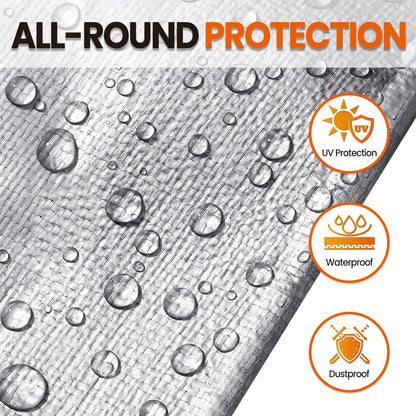 SpacEver 10x12 FT Tarp Waterproof, 16 Mil Tarps Heavy Duty Waterproof Multipurpose Protective Cover UV Resistant Rip & Tear Resistant with Grommets Reversible for Home Boats Cars Camping