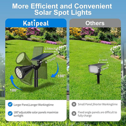 Solar Spot Lights Outdoor, 4 Modes/6 Pack Solar Spotlights Waterproof, 180° Adjustable Powered Landscape Lights, Outdoor Solar Lights for Yard Garden Pathway Flag Tree Wall Statue Cool White