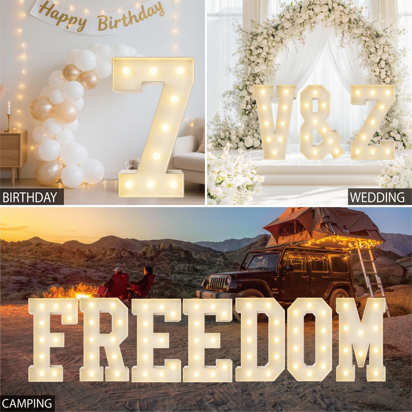 HXWEIYE Large marquee numbers 7, 3FT Big Light Up Number with light, Mosaic Balloon Frame, Pre-Cut Frame Giant Led Numbers for baby shower Birthday Party Bar Graduation Decor (Warm White)