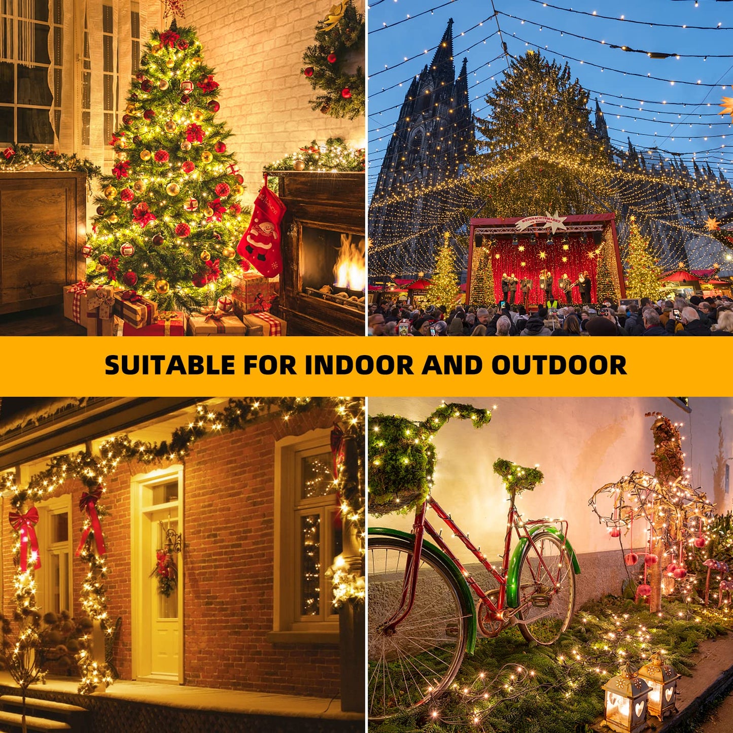 XTF2015 336ft 1000 LED Christmas Long String Lights, 8 Lighting Modes Waterproof Christmas Tree Lights Outdoor Indoor Fairy Light for Patio, Garden, Party, Wedding, Holiday Decorations (Warm White)