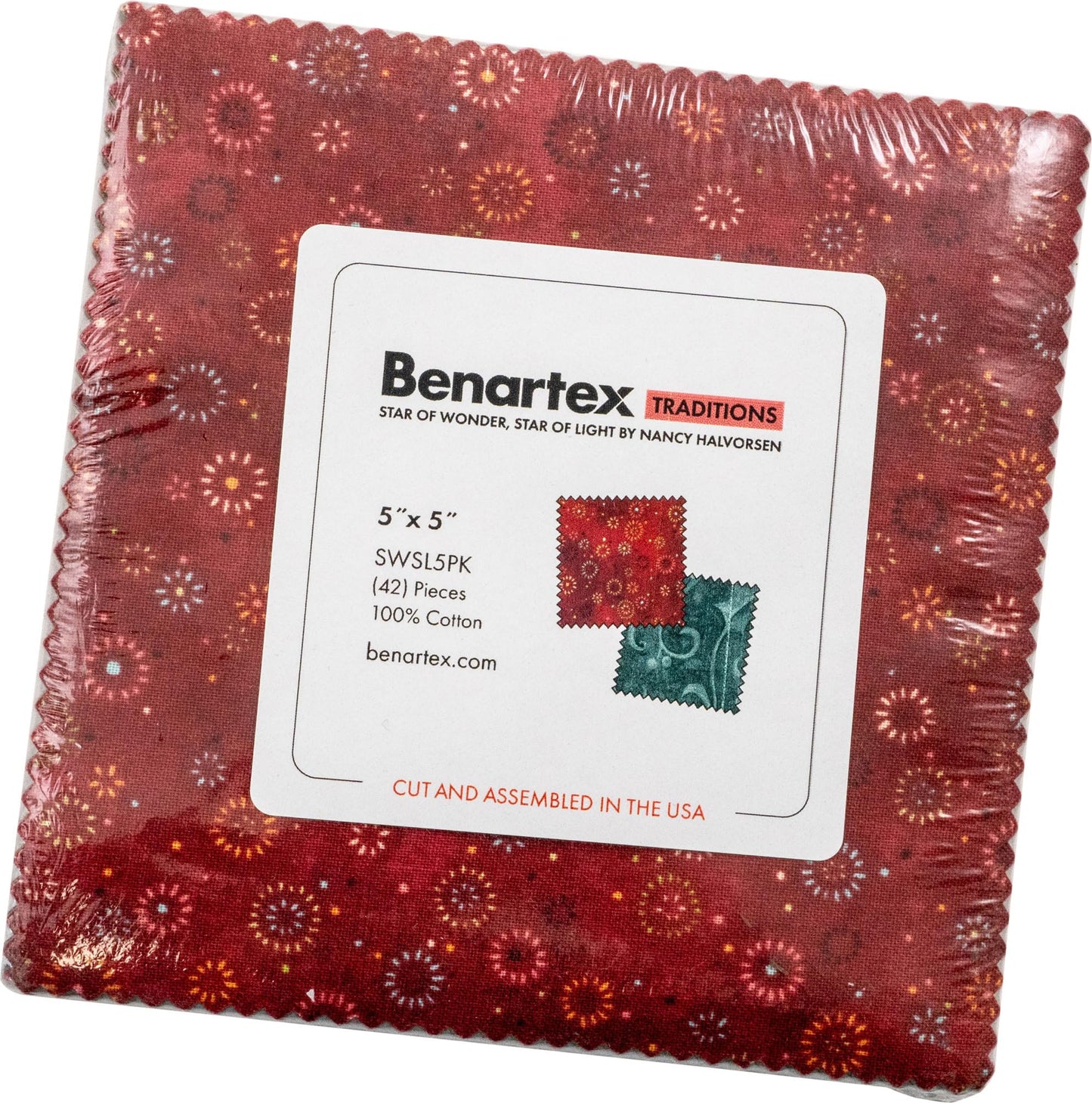 Nancy Halvorsen Star of Wonder, Star of Light 5X5 Pack 42 5-inch Squares Charm Pack Benartex, Assorted, SWSL5PK
