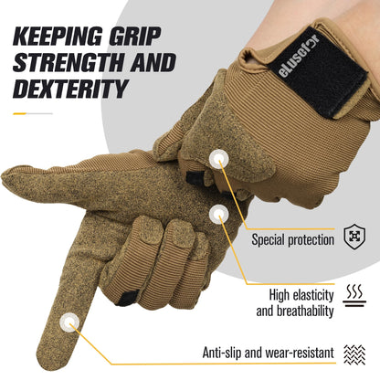 eLusefor Natural Tactile Shooting Glove: Seamless Wrap-Fingers Design,360°Touchscreen Freedom,Customizable Badge|Tactical,Police,Patrol,Law Enforcement Gloves for Men