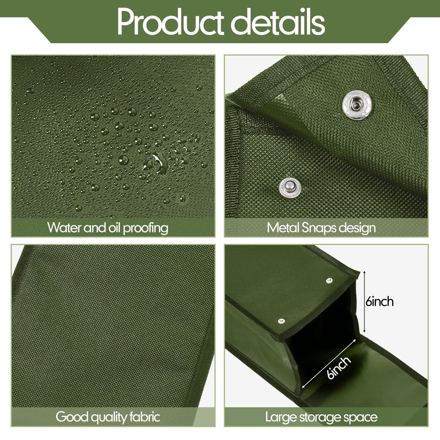 Amylove 1 pcs Grill Utensil Storage Bag BBQ Tool Storage Bags Barbecue Hardware Tool BBQ Utensil Holder Pouch Oxford Cloth Accessory Foldable for Camping Hiking (Amy Green)