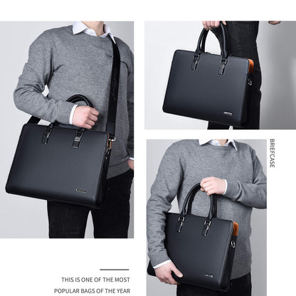 FSD.WG]Business Bag Leather Briefcase Shoulder Laptop Business Bag for Men