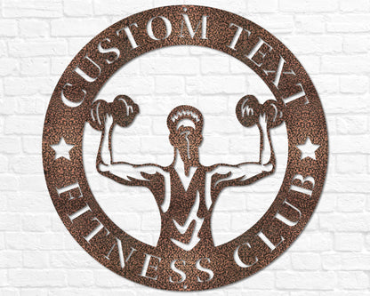 Personalized Ladies Fitness Home Gym Sign | Metal Work Out Decor | Custom Gym Name Sign | Workout Wall Art, Personalized Gifts, Gym Wall Art