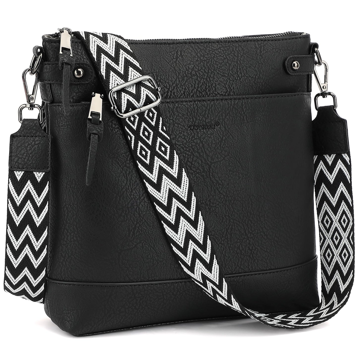 TANTOMI Vegan Leather Crossbody Bags for Women Hobo Travel Purse with Guitar Strap Trendy Women's Handbags with 6 Card Slots