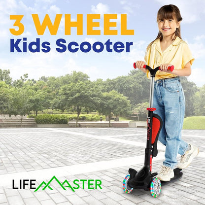 3 Wheel Scooter for Kids - Foldable Seat, Adjustable Handlebar, LED Wheels | Indoor & Outdoor Use, Ages 2+