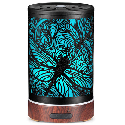 Essential Oils Diffuser,Aromatherapy Diffuser,Birthday for Women Mom Grandma,Metal Cool Mist Humidifier with 7 Colors Lights Waterless Auto Off Air Diffusers (Dragonfly)