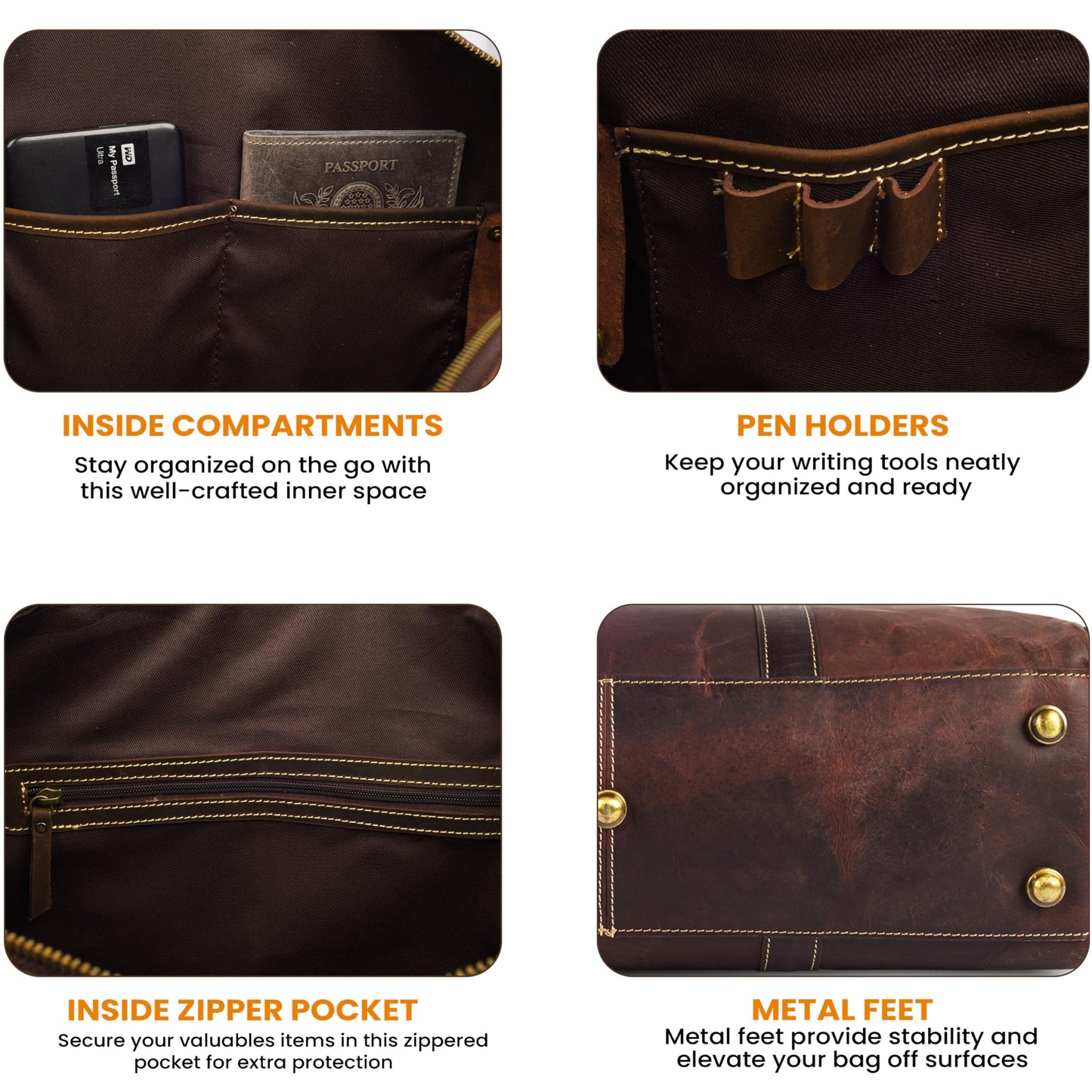 Genuine Leather Duffle Bag for Men & Women – Stylish Travel Weekender Bag with Shoulder Strap – Overnight, Gym, or Carry-On Luggage Bag - Mulburry Brown