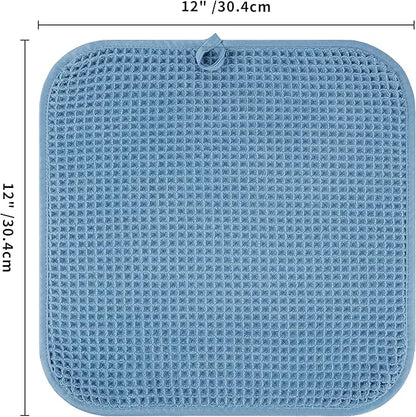 Microfiber Waffle Face Towels, 4 Pieces, Fast Drying, Lint Free 430 GSM