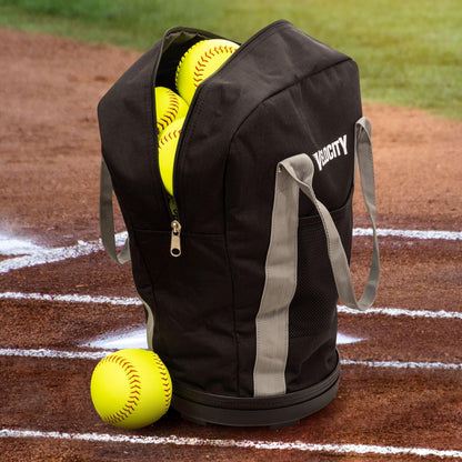 Velocity Heavy Duty Multipurpose Ball Bag with Durable Bottom - Holds up to 60-72 Balls - Ideal for Lacrosse, Baseball, Pickleball, Tennis & More, Black
