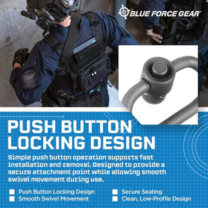 Push Button Sling Swivel - Durable Machined Steel Attachment Hardware for Rifles | Blue