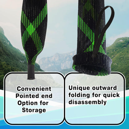 Reaction Tackle Rod Socks, Fishing Rod Sleeves and Covers for Spinning and Casting Rods, Breathable Mesh Rod Protectors with Elastic Band - Casting / Point End / 1.25" x 67" Blue (2-Pack)