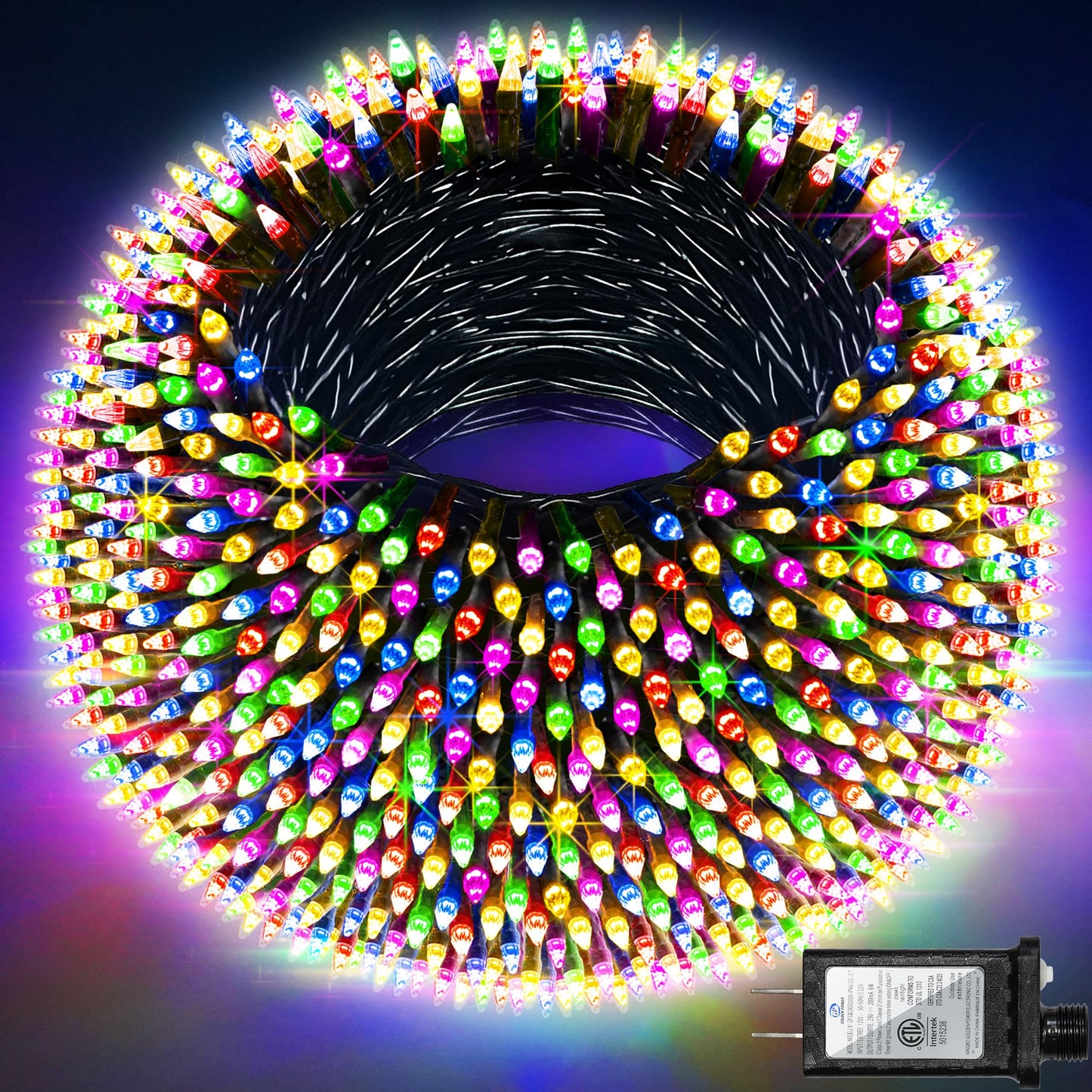 QUHUATU 750 LED 240FT Christmas Lights Outdoor,12 Lighting Modes Christmas String Lights with Timer, Dimmable Multicolor LED StringLights Waterproof for Yard Tree Wedding Party Holiday Multicolor